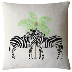 Fenella Smith Zebra and Palm Tree Cushion